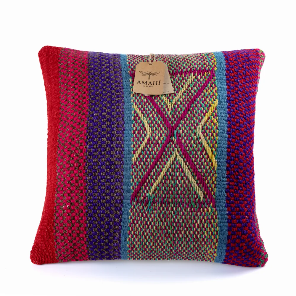 Handwoven frazada pillow cover