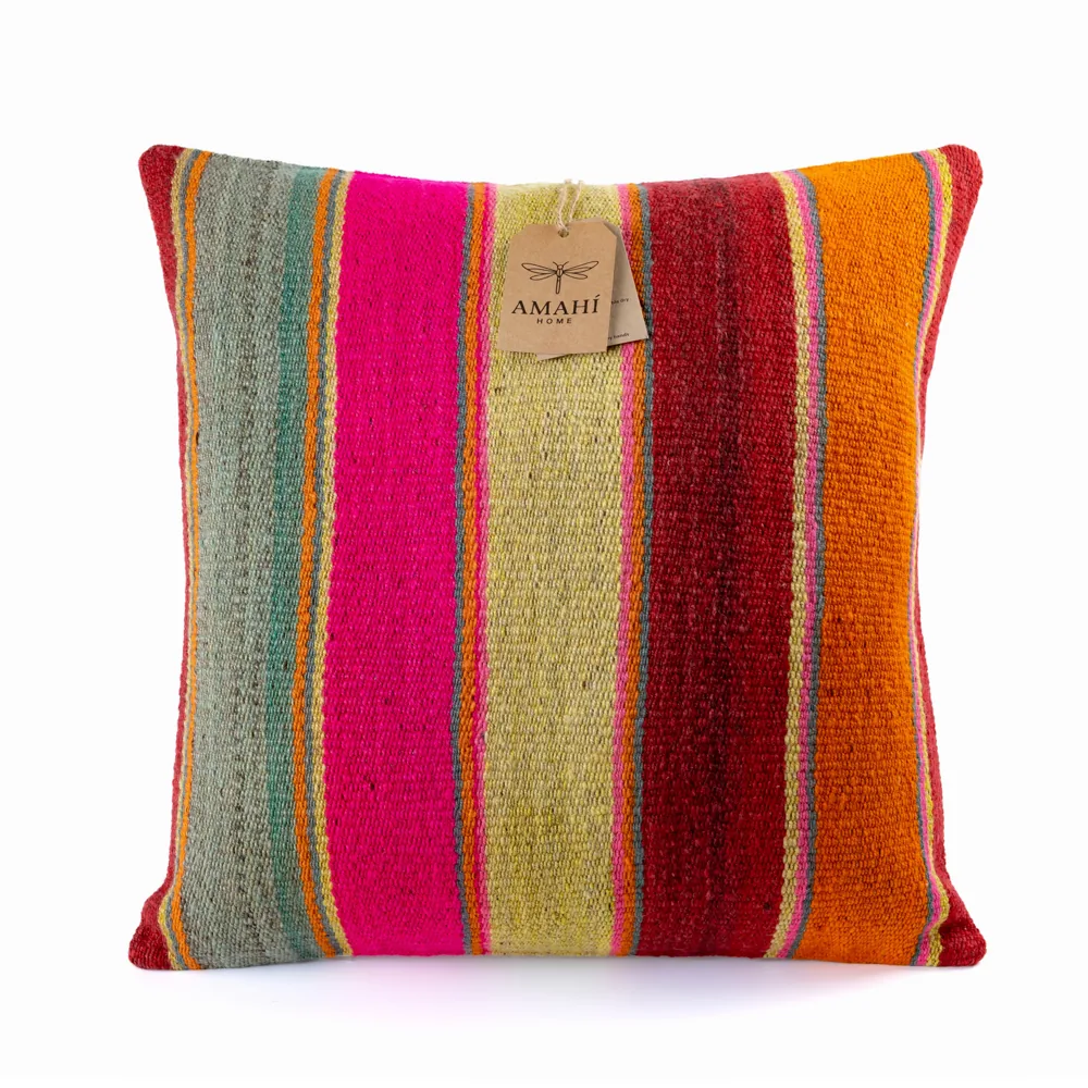 Handwoven frazada pillow cover