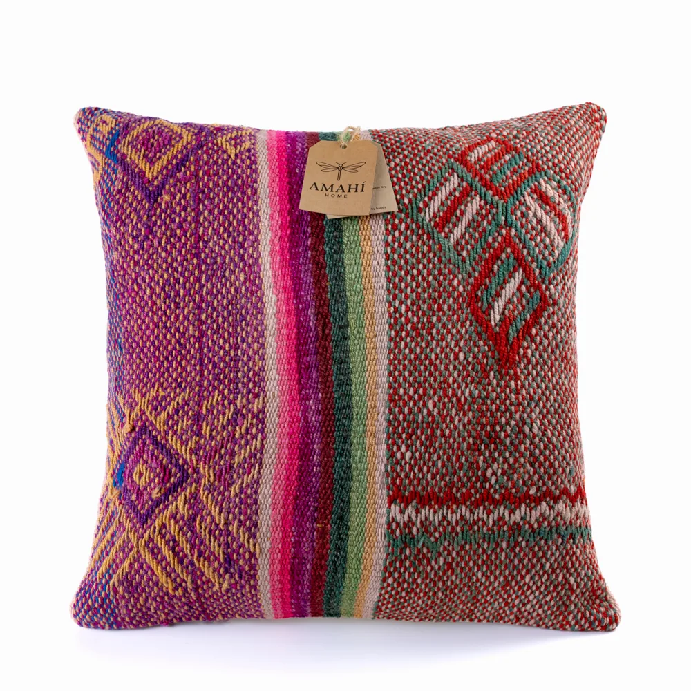 Handwoven frazada pillow cover