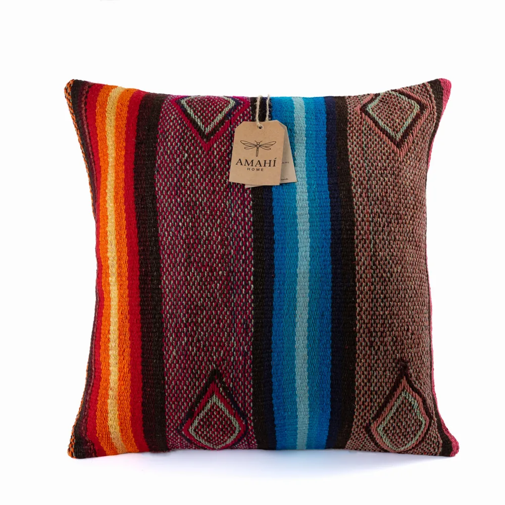 Handwoven frazada pillow cover
