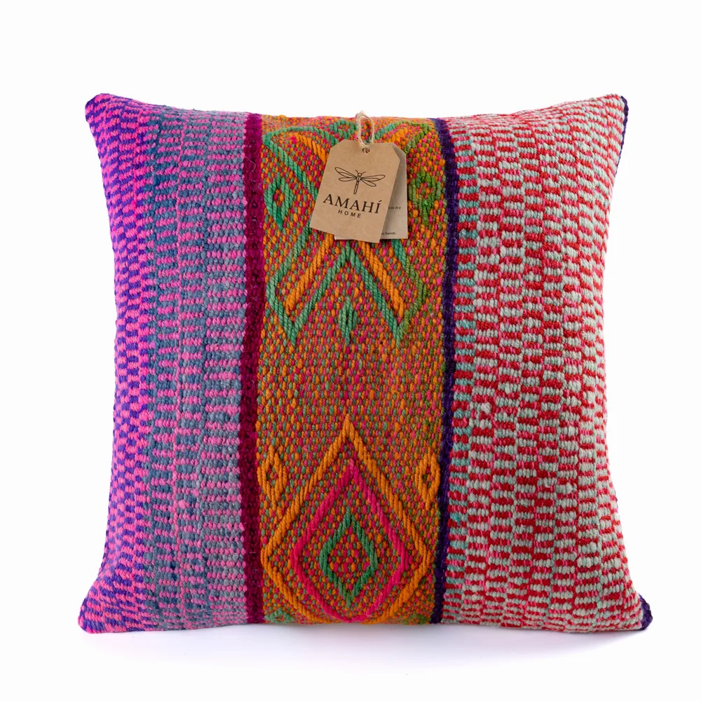 Handwoven frazada pillow cover