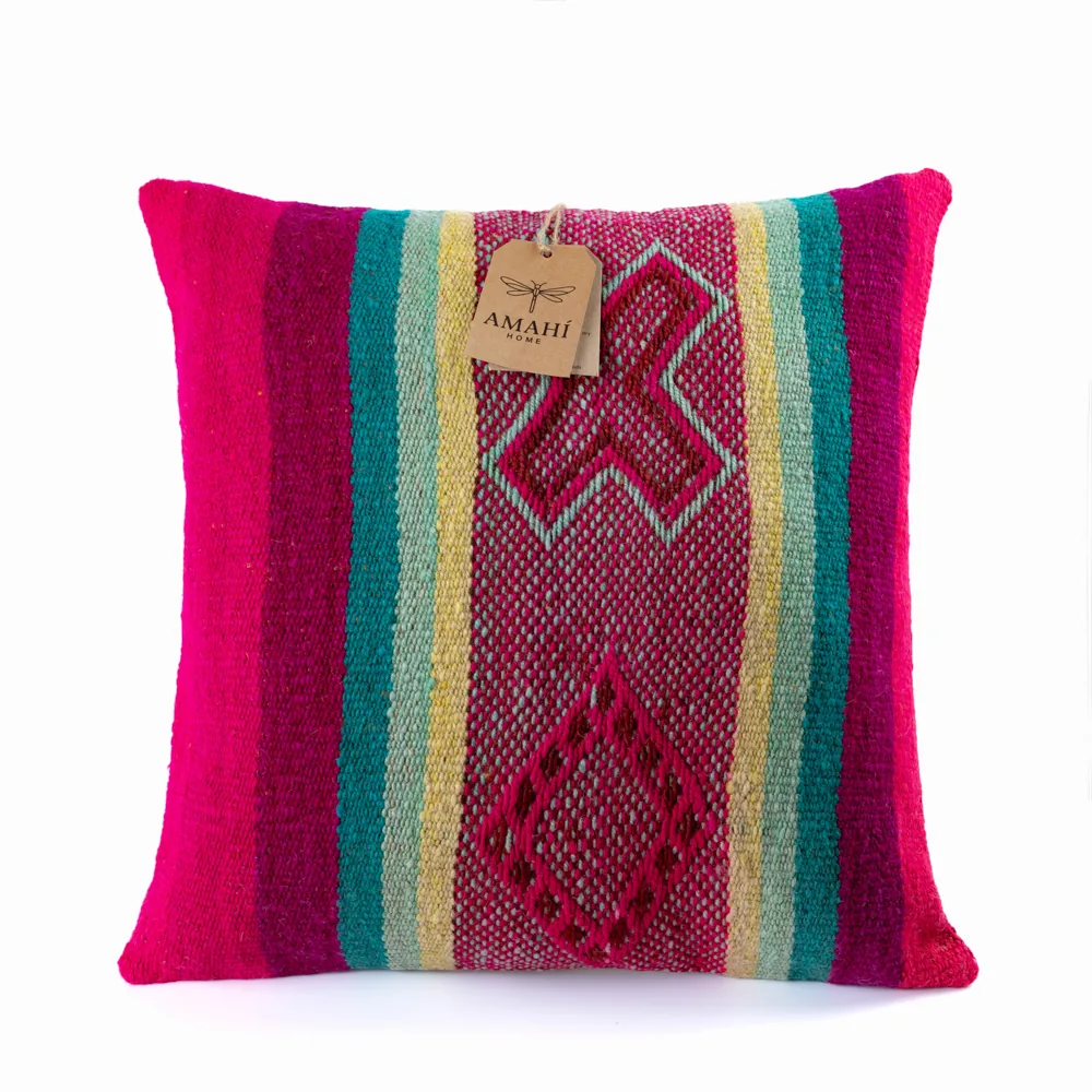 Handwoven frazada pillow cover