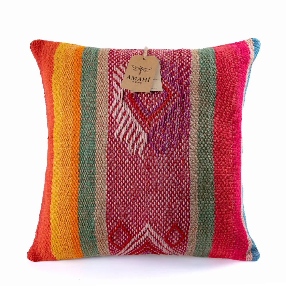 Handwoven frazada pillow cover