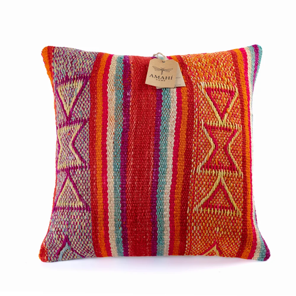 Handwoven frazada pillow cover