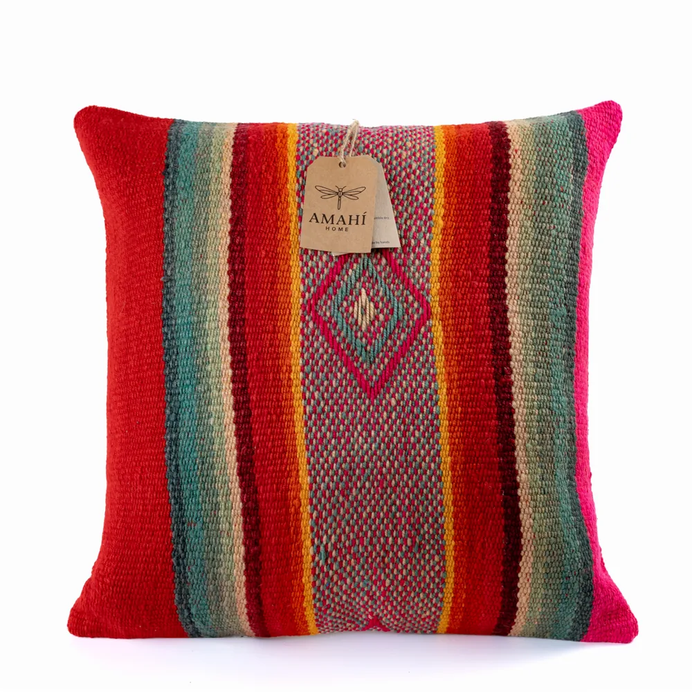 Handwoven frazada pillow cover