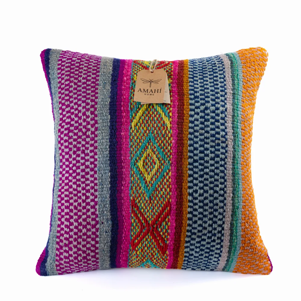 Handwoven frazada pillow cover