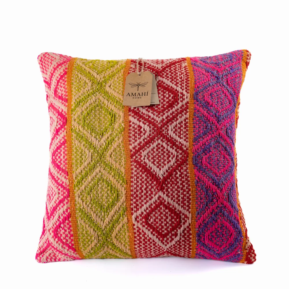 Handwoven frazada pillow cover