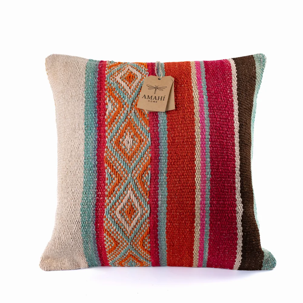 Handwoven frazada pillow cover
