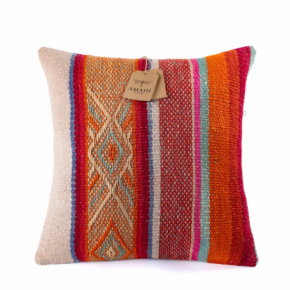 Handwoven frazada pillow cover