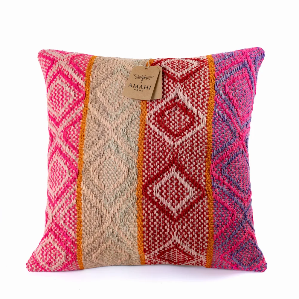 Handwoven frazada pillow cover