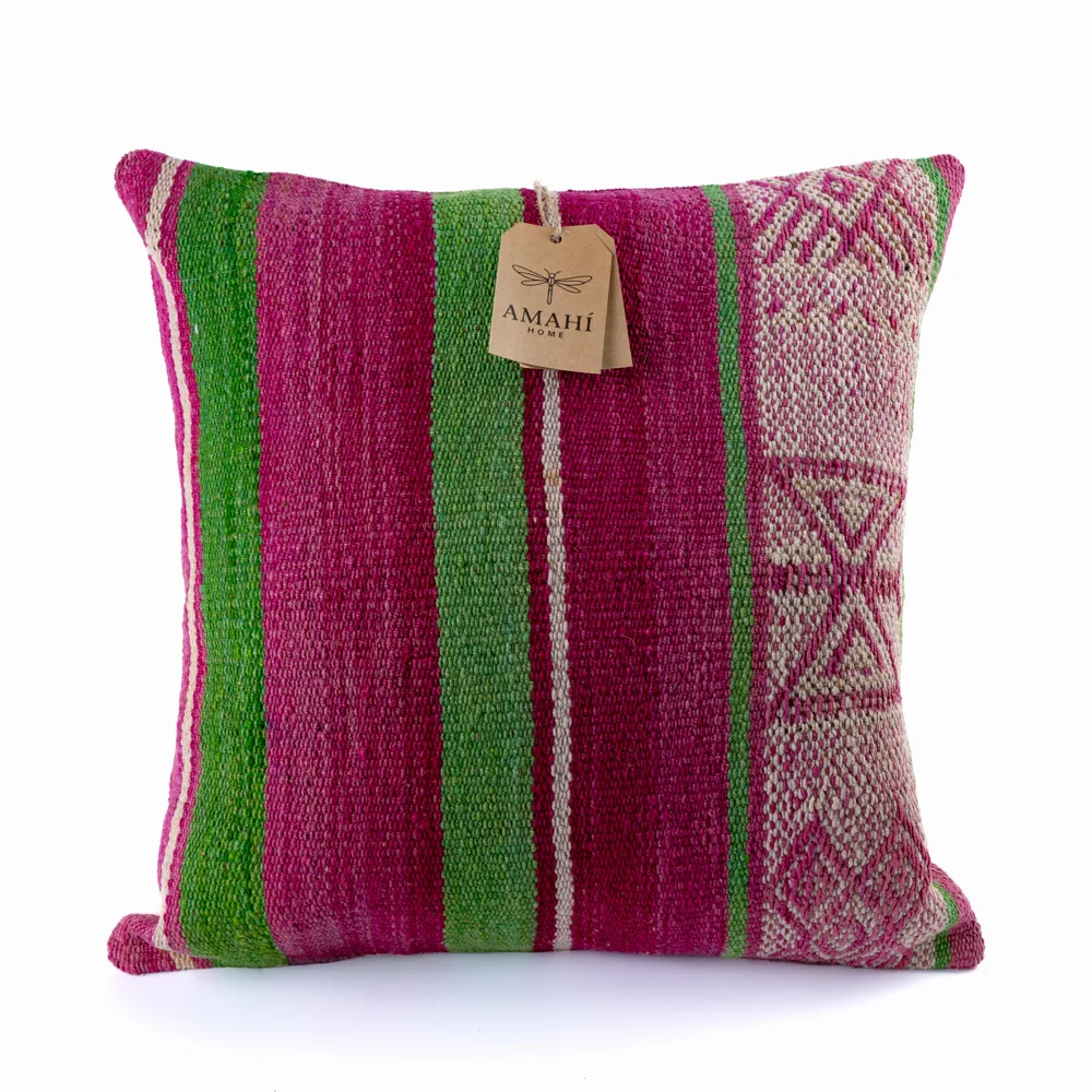 Handwoven frazada pillow cover