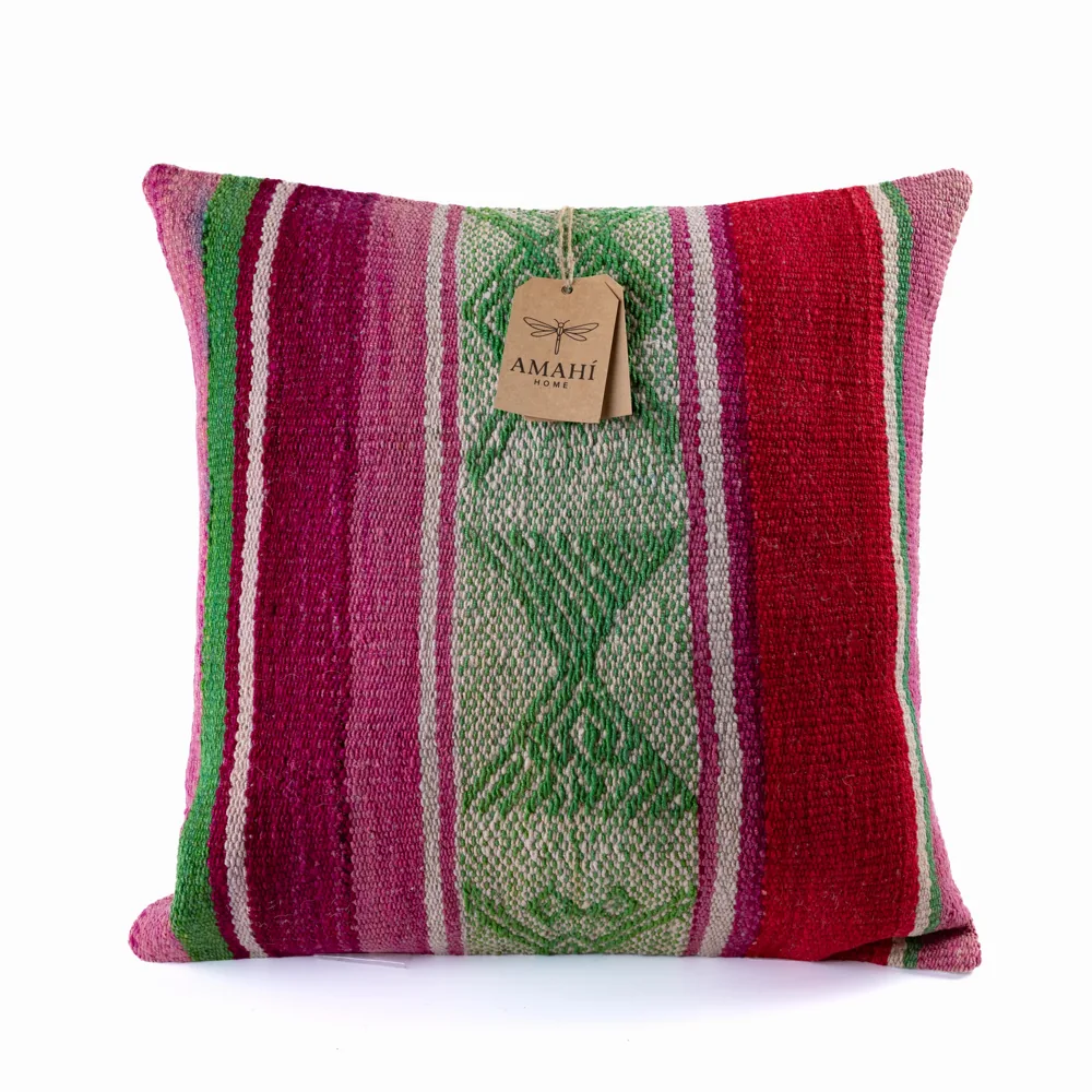 Handwoven frazada pillow cover
