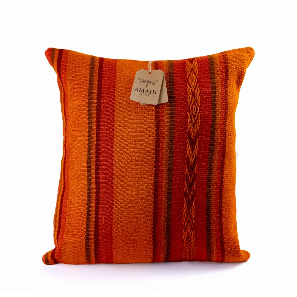 Handwoven frazada pillow cover