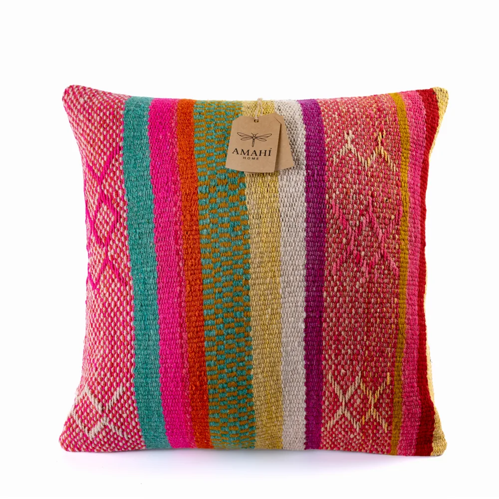 Handwoven frazada pillow cover