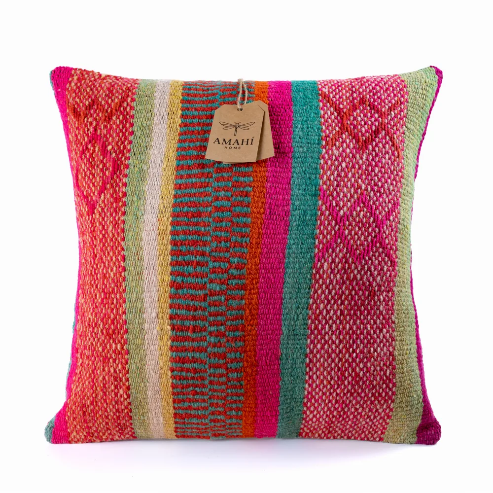 Handwoven frazada pillow cover