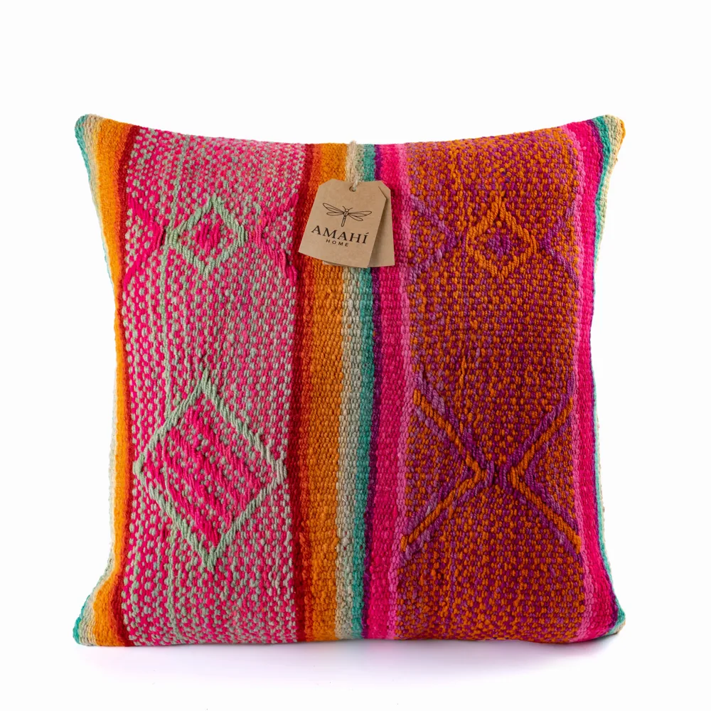 Handwoven frazada pillow cover