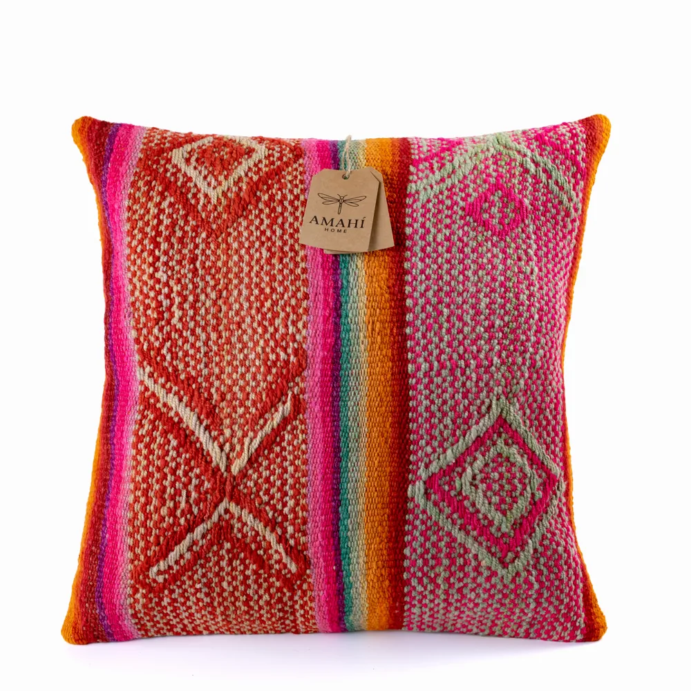 Handwoven frazada pillow cover