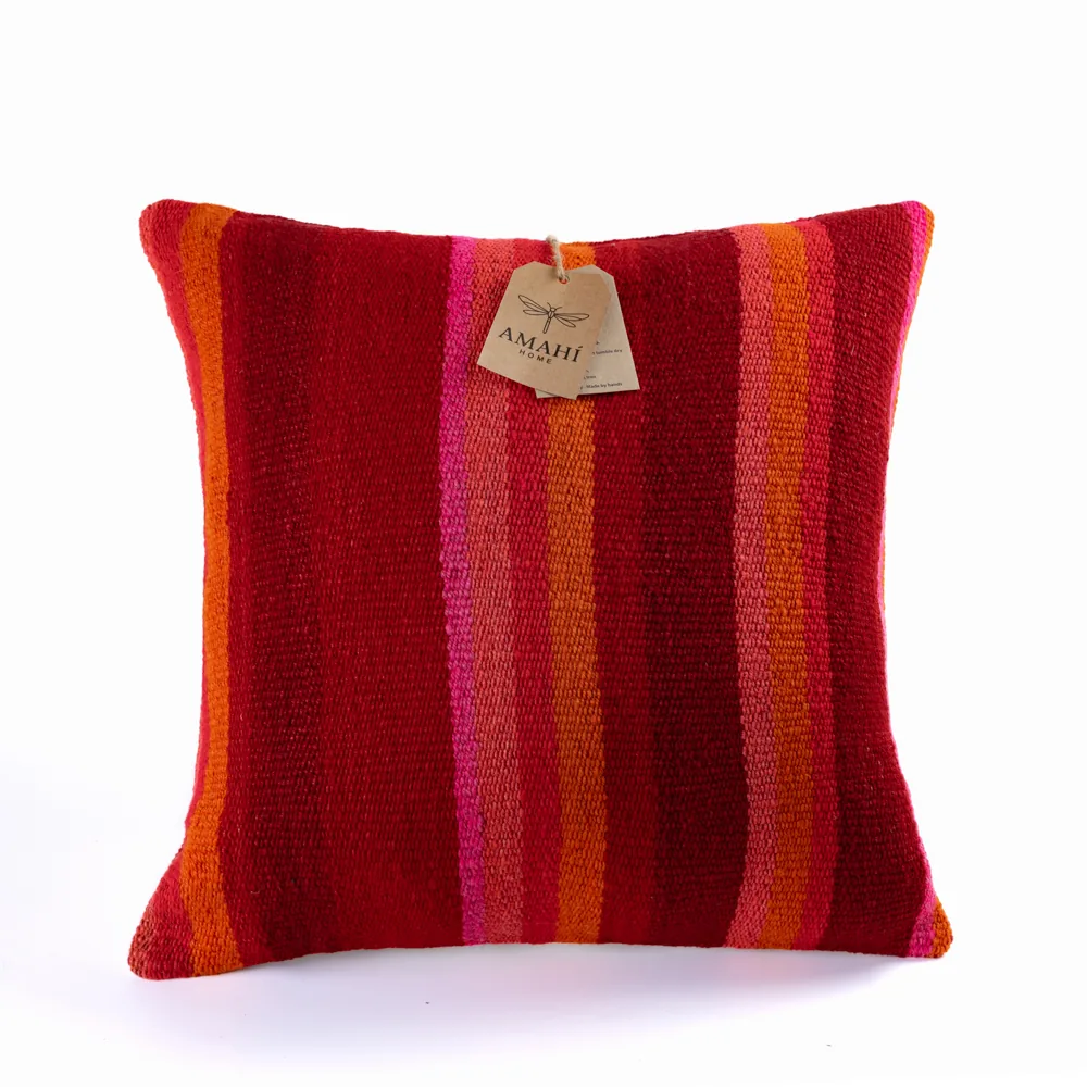 Handwoven frazada pillow cover