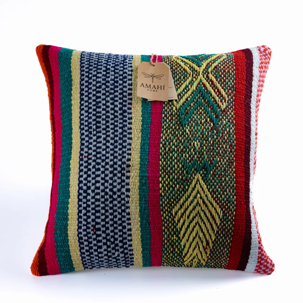 Handwoven frazada pillow cover