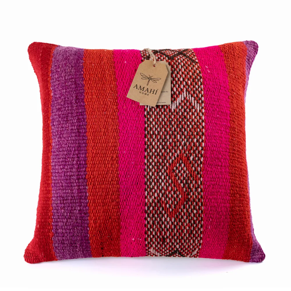 Handwoven frazada pillow cover