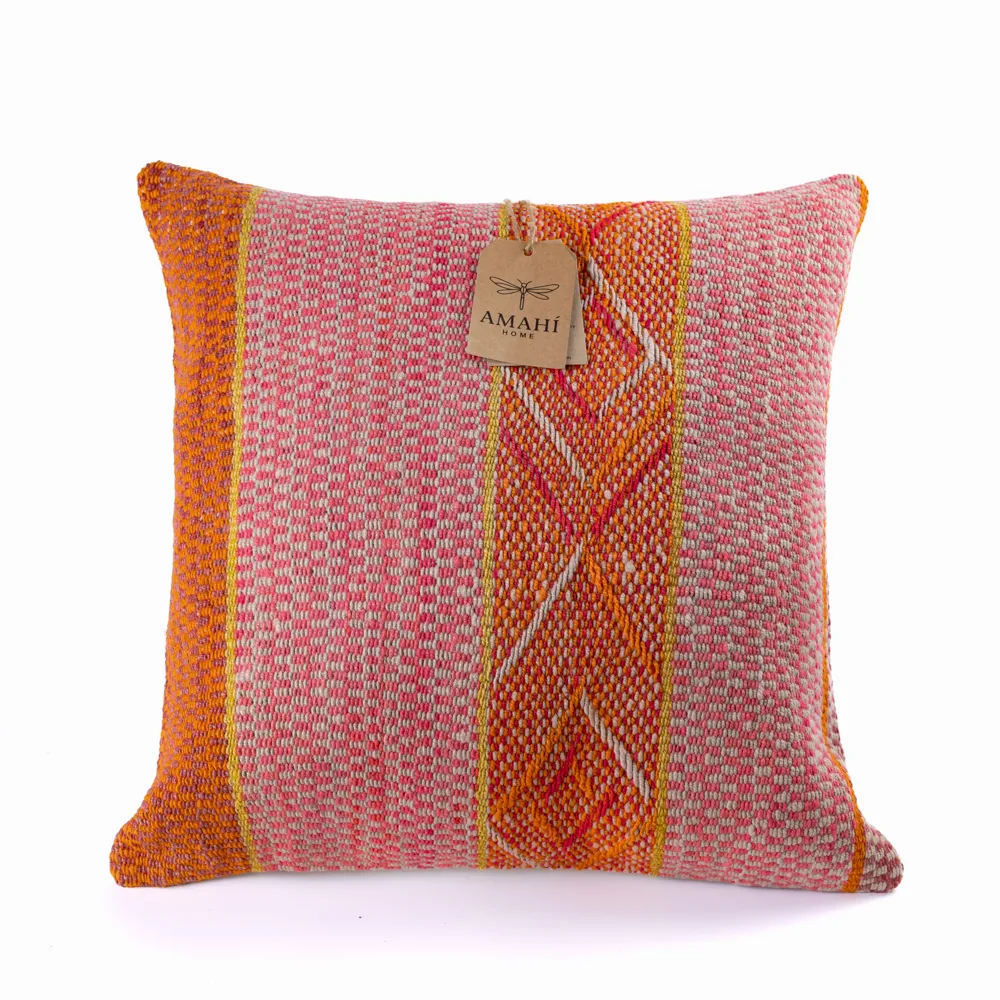 Handwoven frazada pillow cover