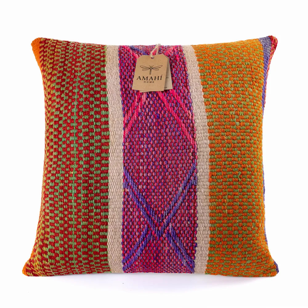 Handwoven frazada pillow cover